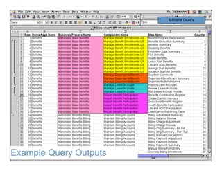TITLE
                                                                                                           Bibiana Duet's




Example10124-C W. BROAD ST, GLEN ALLEN, VA 23060
 DATA BLUEPRINT Query Outputs
           PRODUCED BY                                                                        CLASSIFICATION DATE
                                                                                              EDUCATION
                                                                                                                     SLIDE

11/06/12       © Copyright this and previous years by Data Blueprint - all rights reserved!
 