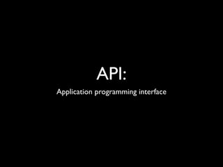 API:
Application programming interface
 