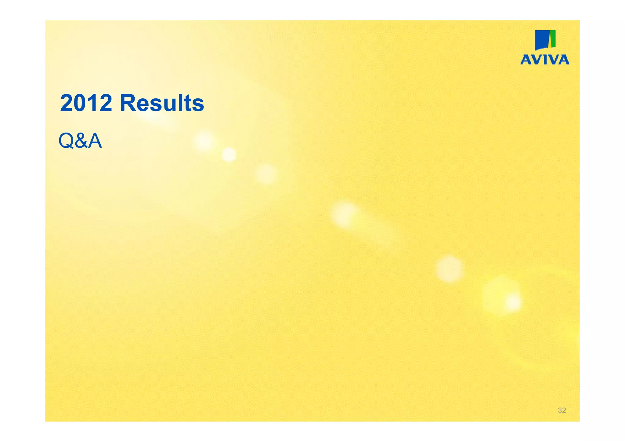 2012 Results
Q&A




               32
 