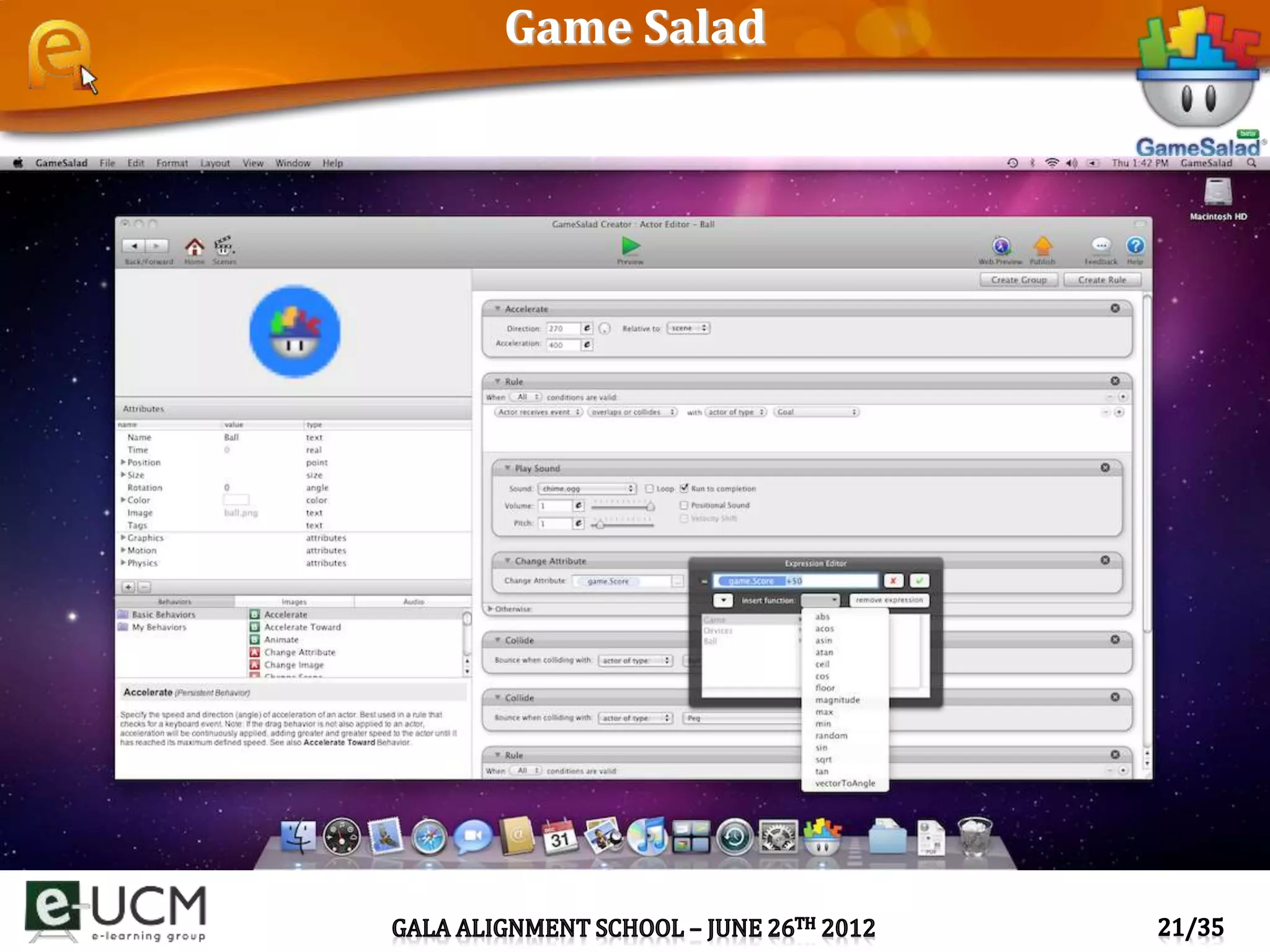 Contents
Introduction
Challenges
Serious
decisions
Authoring
tools
GALA spotlight:
GameCreator
GALA spotlight:
eAdventure
Game Salad
 