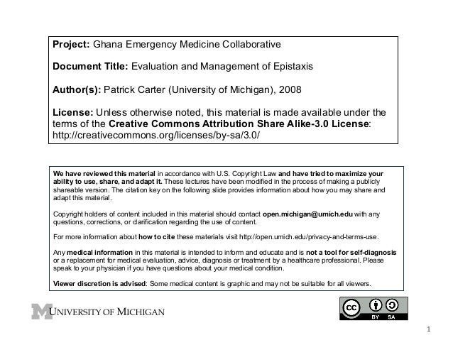 GEMC: Evaluation and Management of Epistaxis: Resident Training
