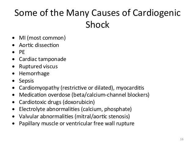cardiogenic shock due to myocardial