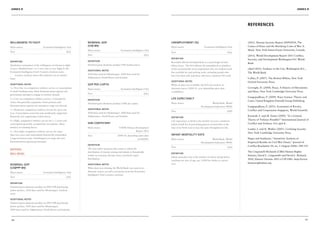 Annex B                                                                                                                                                                                                                                   Annex B




                                                                                                                                                                                               References



Willingness to fight                                             Nominal GDP                                                   Unemployment (%)                                                (2011). Human Security Report 2009/2010, The
Main source                       Economist Intelligence Unit
                                                                 (US$ bn)                                                      Main source                       Economist Intelligence Unit   Causes of Peace and the Shrinking Costs of War A.
                                                                 Main source                     Economist Intelligence Unit                                                                   Mack. New York Simon Frazer University, Canada.
Year                                                     2011                                                                  Year                                                     2011
                                                                 Year                                                   2011                                                                   (2011). World Development Report 2011 Conflict,
                                                                                                                               Definition                                                      Security, and Development Washington D.C World
Definition                                                       Definition                                                    Recorded official unemployment as a percentage of total         Bank
Qualitative assessment of the willingness of citizens to fight   Nominal gross domestic product US$ market prices.             labour force. The ILO defines the unemployed as members
in wars. Ranked from 1 to 5 (very low to very high) by the                                                                     of the economically active population who are without work      (April 2011). Violence in the City, Washington D.C.,
                                                                 Additional notes
Economist Intelligence Unit’s Country Analysis team.                                                                           but available for and seeking work, including people who        The World Bank 	
   Country analysts assess this indicator on an annual           2010 data used for Montenegro. 2009 data used for
                                                                                                                               have lost their jobs and those who have voluntary left work.
basis.                                                           Afghanistan, North Korea and Somalia.                                                                                         Collier, P. (2007). The Bottom Billion, New York
                                                                                                                               Additional notes                                                Oxford University Press.	
Additional notes                                                 GDP per capita                                                When no data was available, the ILO was used as an
1 = Very low: no compulsory military service or conscription.                                                                  alternate source (2000-11, year depending upon data             Cortright, D. (2008). Peace, A History of Movements
                                                                 Main source                     Economist Intelligence Unit
A small standing army. Mass demonstrations against any                                                                         availability).                                                  and Ideas, New York Cambridge University Press.	
                                                                 Year                                                   2011
government attempt to engage in warfare abroad.
                                                                                                                                                                                               Gangopadhyay, P. (2009). Peace Science: Theory and
2 = Low: no compulsory military service. Conscription            Definition
                                                                                                                               Life expectancy
                                                                                                                                                                                               Cases. United Kingdom Emerald Group Publishing 	
exists, but generally unpopular. Some protests and                                                                             Main source                            World Bank, World
                                                                 Nominal gross domestic product (US$) per capita.
demonstrations against any attempt to wage war abroad.                                                                                                       Development Indicators (WDI)      Gangopadhyay, P. (2011). Economics of Rivalry,
3 = Moderate: compulsory military service for up to one          Additional notes
                                                                                                                               Year                                                     2009   Conflict and Cooperation Singapore, World Scientific
year. Conscription exists but only moderately supported.         2010 data used for Montenegro. 2009 data used for
Relatively few supporting civilian forces.                       Afghanistan, North Korea and Somalia.                                                                                         Karstedt, S. and M. Eisner (2009). “Is a General
                                                                                                                               Definition
4 = High: compulsory military service for 1- 2 years and                                                                                                                                       Theory of Violence Possible?” International Journal of
                                                                                                                               Life expectancy at birth is the number of years a newborn
conscription generally accepted but not popular. Most            Gini coefficient                                              infant would live if prevailing patterns of mortality at the    Conflict and Violence 3(1): pp4-8.	
military in standing forces.                                     Main source                    UNDP, Human Development        time of its birth were to stay the same throughout its life.
                                                                                                                                                                                               Loader, I. and N. Walker (2007). Civilizing Security
5 = Very high: compulsory military service for more                                                         Report 2011
                                                                                                                                                                                               New York Cambridge University Press.
than two years and conscription historically entrenched.         Year                         2000-10, depending upon data     Infant mortality rate
Large territorial army. Unwillingness to stage anti-war                                                         availability   Main source                            World Bank, World        Hegre and Sambanis, “Sensitivity Analysis of
demonstrations against government.                                                                                                                           Development Indicators (WDI)      Empirical Results on Civil War Onset,” Journal of
                                                                 Definition
                                                                                                                               Year                                                     2010
                                                                                                                                                                                               Conflict Resolution 50, no. 3 (August 2006): 508-535
MATERIAL                                                         The Gini index measures the extent to which the
                                                                 distribution of income among individuals or households                                                                        The Cingranelli-Richards (CIRI) Human Rights
WELL-BEING                                                                                                                     Definition
                                                                 within an economy deviates from a perfectly equal                                                                             Dataset, David L. Cingranelli and David L. Richard,
                                                                                                                               Infant mortality rate is the number of infants dying before
                                                                 distribution.                                                                                                                 2010, Dataset Version: 2011.12.09 URL: http://www.
                                                                                                                               reaching one year of age, per 1,000 live births in a given
                                                                                                                               year.                                                           humanrightsdata.org
Nominal GDP                                                      Additional notes
(US$PPP bn)                                                      When data was missing, the World Bank was used as an
Main source                       Economist Intelligence Unit    alternate source, as well as estimates from the Economist
                                                                 Intelligence Unit’s country analysts.
Year                                                     2011

Definition
Nominal gross domestic product at 2005 US$ purchasing
power parities. 2010 data used for Montenegro. Analysis
team.

Additional notes
Nominal gross domestic product at 2005 US$ purchasing
power parities. 2010 data used for Montenegro. 	
2009 data used for Afghanistan, North Korea and Somalia.



126                                                                                                                                                                                                                                               127
 