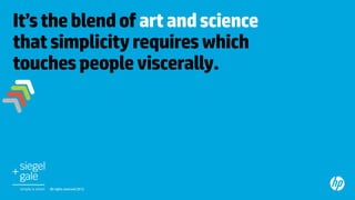 It’s the blend of art and science
that simplicity requires which
touches people viscerally.	




    All rights reserved 2012.	
 