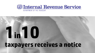 1in10
taxpayers receives a notice	
 