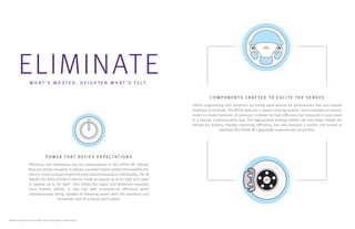 >                                      >




            ELIMINAT E
                     W H AT ’S WA S T ED. HEIGH T EN W H AT ’S F ELT.




                                                                                                               >




                                                                                                                                                                                           >
                                                                                                                   COMPONENTS CR AF TED TO E XCITE THE SENSES
                                                                                                       Infiniti engineering stirs emotions by tuning each vehicle for performance feel and natural
                                                                                                       feedback at all levels. The M35h features a unique steering system, which employs an electric
                                                                                                       motor to create hydraulic oil pressure. It allows for high efficiency but responds to your input
                                                                                                       in a natural, communicative way. The regenerative braking system not only helps charge the
                                                                                                       lithium-ion battery, thereby improving efficiency, but also features a control unit honed to
                                                                                                                         maintain the Infiniti M’s gracefully nuanced and secure feel.




                                                                                                               >




                                                                                                                                                                                           >
                                    P OWER T H AT DEF IE S E X PEC TAT IONS
                     Efficiency and immediacy are not compromised in the Infiniti M® Hybrid,
                     they are simply elevated. It utilizes a parallel hybrid system that enables the
                     electric motor and gas engine to work simultaneously or individually. The M
                     Hybrid can drive strictly in electric mode at speeds up to 62 mph and coast                                  >                                      >
                     at speeds up to 85 mph1. And unlike the vague and detached response
                     most hybrids deliver, it sips fuel with economy-car efficiency while
                     simultaneously being capable of releasing power with the seamless and
                                       immediate rush of a luxury sport sedan.




1
    Always obey your local traffic laws and posted speed limits.
 