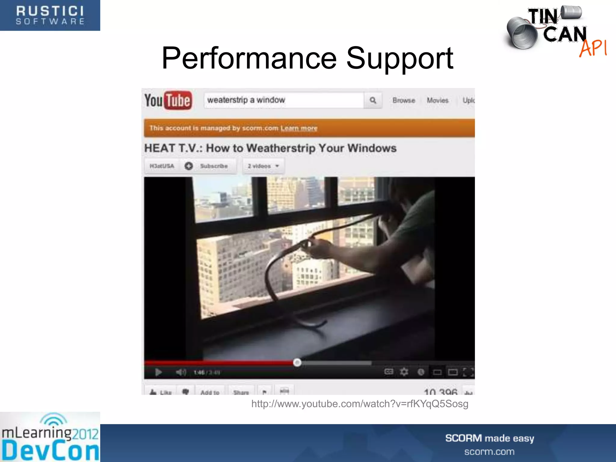 Performance Support




     http://www.youtube.com/watch?v=rfKYqQ5Sosg
 