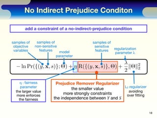 No Indirect Prejudice Conditon

       add a constraint of a no-indirect-prejudice condition


samples of     samples of  ...