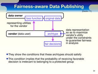 Fairness-aware Data Publishing
                                                                 [Dwork+ 11]

 data owner
 ...