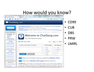 How	
  would	
  you	
  know?	
  
                           •    CD99	
  
                           •    CUB	
  
                           •    DBS	
  
                           •    PRW	
  
                           •    LMIRL	
  
 