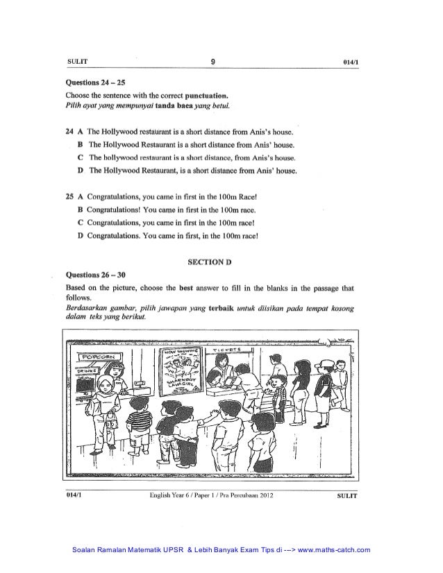 Soalan Matematik Upsr Percubaan Kuora O