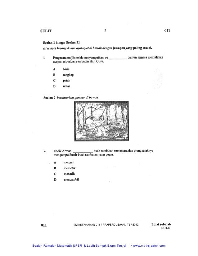 Soalan Percubaan Upsr 2019 Malaysia Tercinta - Tersoal m