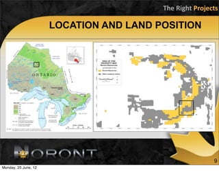The	
  Right	
  Projects

                      LOCATION AND LAND POSITION




                                                               9
Monday, 25 June, 12
 