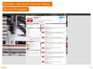 Die Bahn hilft auch! Und auf Twitter
Service & Support




                                       24
 