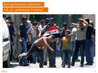 Sich gemeinsam auflehnen
…
z.B. im „arabischen Frühling“




                                56
 