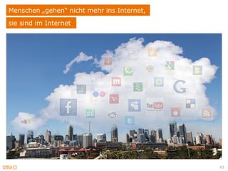 Menschen „gehen“ nicht mehr ins Internet,
sie sind im Internet




                                            63
 