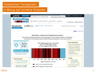 Gnadenlose Transparenz
in Bezug auf einzelne Personen




                                 70
 