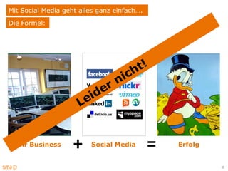 Mit Social Media geht alles ganz einfach….
Die Formel:




  Ihr Business      +    Social Media        =   Erfolg


                                                          8
 