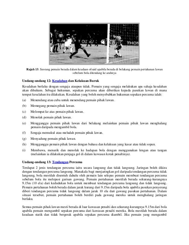 Undang Undang Bola Sepak - Peraturan Pertandingan Bola Sepak 5 Sebelah