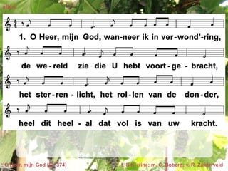 allen:




O Heer, mijn God (EL 374)   t. S.K. Hine; m. C. Boberg; v. R. Zuiderveld
 