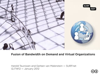Fusion of Bandwidth on Demand and Virtual Organizations



Harold Teunissen and Gerben van Malenstein — SURFnet
I2JTW12 — January 2012
 