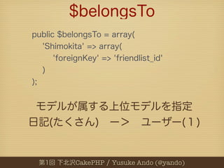 CakePHP   Yusuke Ando (@yando)
 