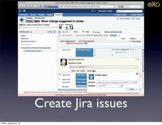 Create Jira issues
Friday, January 27, 12
 