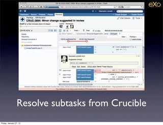 Resolve subtasks from Crucible
Friday, January 27, 12
 