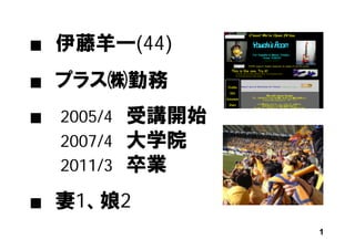    һ(44)
   ץ饹Zڄ
   2005/4 v_ʼ
    2007/4 ѧԺ
    2011/3 I

   12
                  1
 