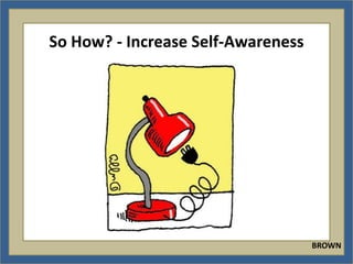 So How? - Increase Self-Awareness




                                    BROWN
 