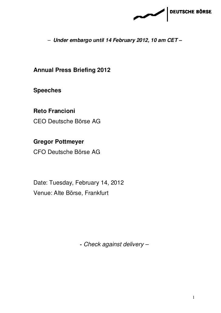 2012 Speech Ceo Francioni Annual Press Conference