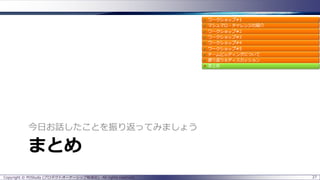 まとめ
今日お話したことを振り返ってみましょう
Copyright © POStudy (プロダクトオーナーシップ勉強会). All rights reserved. 27
 