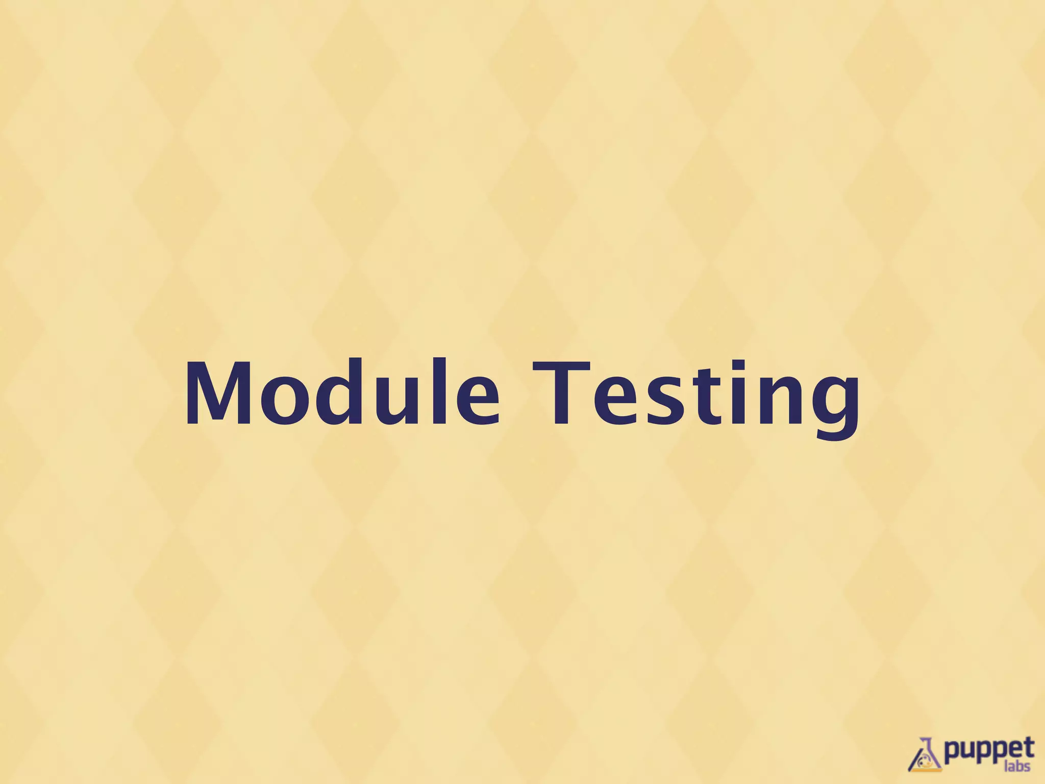 Module Testing
 