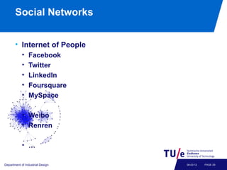 Social Networks


       • Internet of People
            •   Facebook
            •   Twitter
            •   LinkedIn
  ...