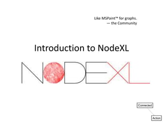 Like MSPaint™ for graphs.
                    — the Community




Introduction to NodeXL
 