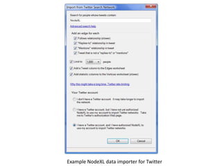 Example NodeXL data importer for Twitter
 