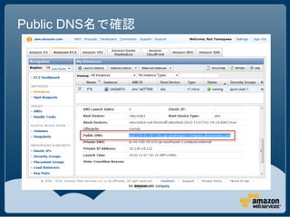 Public DNS名で確認
 