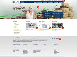 Event Tracking.
Inhalts-Kennzeichnung auf inm.ch.
 