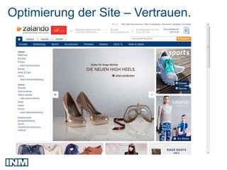 Optimierung der Site – Vertrauen.
 