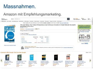 Massnahmen.
Amazon mit Empfehlungsmarketing.
 