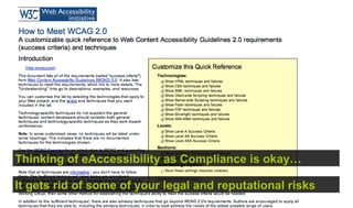 Thinking of eAccessibility as Compliance is okay…

It gets rid of some of your legal and reputational risks
 