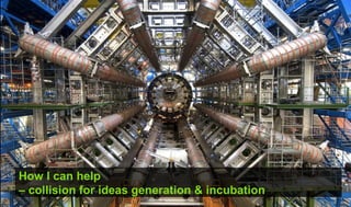 How I can help
– collision for ideas generation & incubation
 