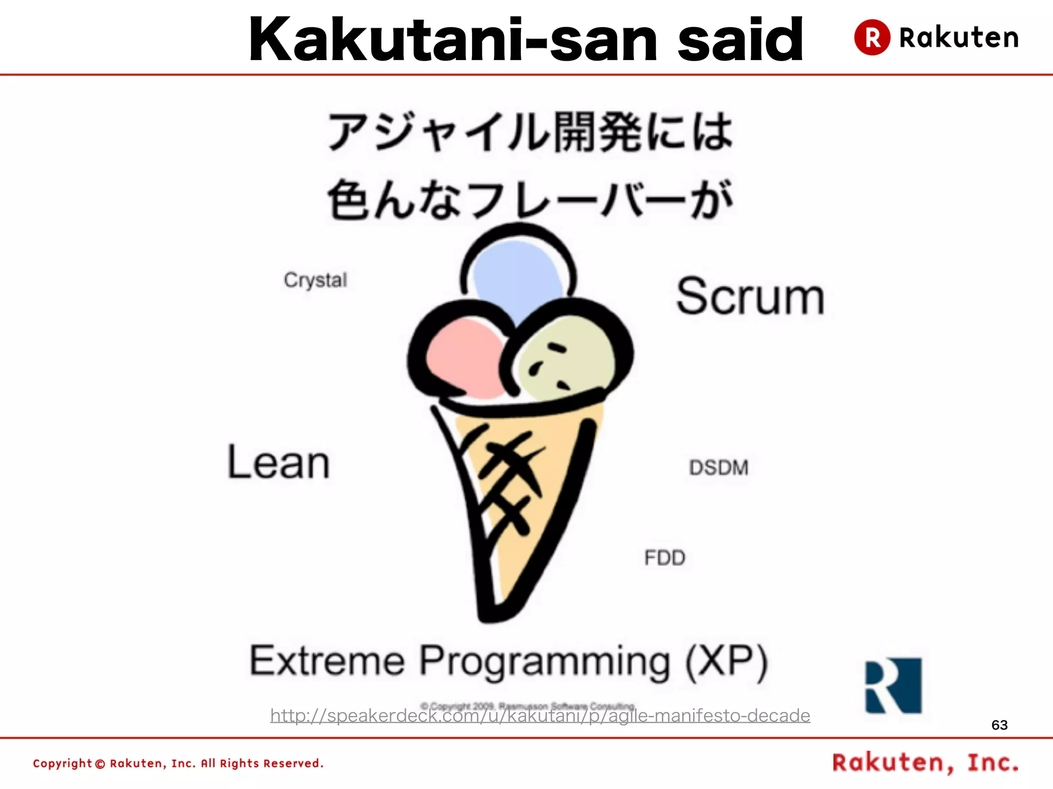 Kakutani-san said




http://speakerdeck.com/u/kakutani/p/agile-manifesto-decade   63
 