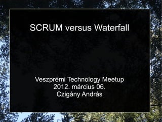 SCRUM versus Waterfall




 Veszprémi Technology Meetup
      2012. március 06.
       Czigány András
 