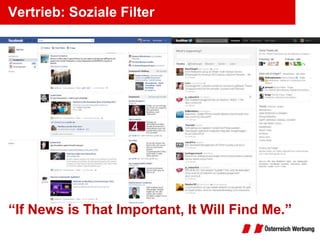 Vertrieb: Soziale Filter




“If News is That Important, It Will Find Me.”
 