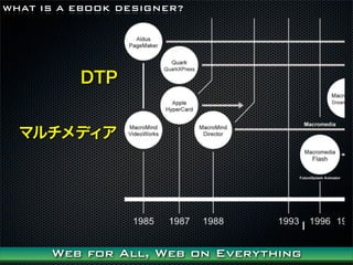 WHAT IS A EBOOK DESIGNER?




          DTP


  ޥǥ




      Web for All, Web on Everything
 