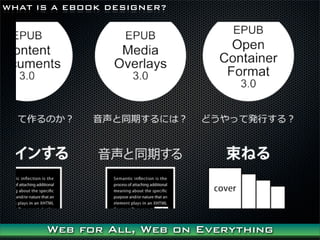 WHAT IS A EBOOK DESIGNER?




      Web for All, Web on Everything
 