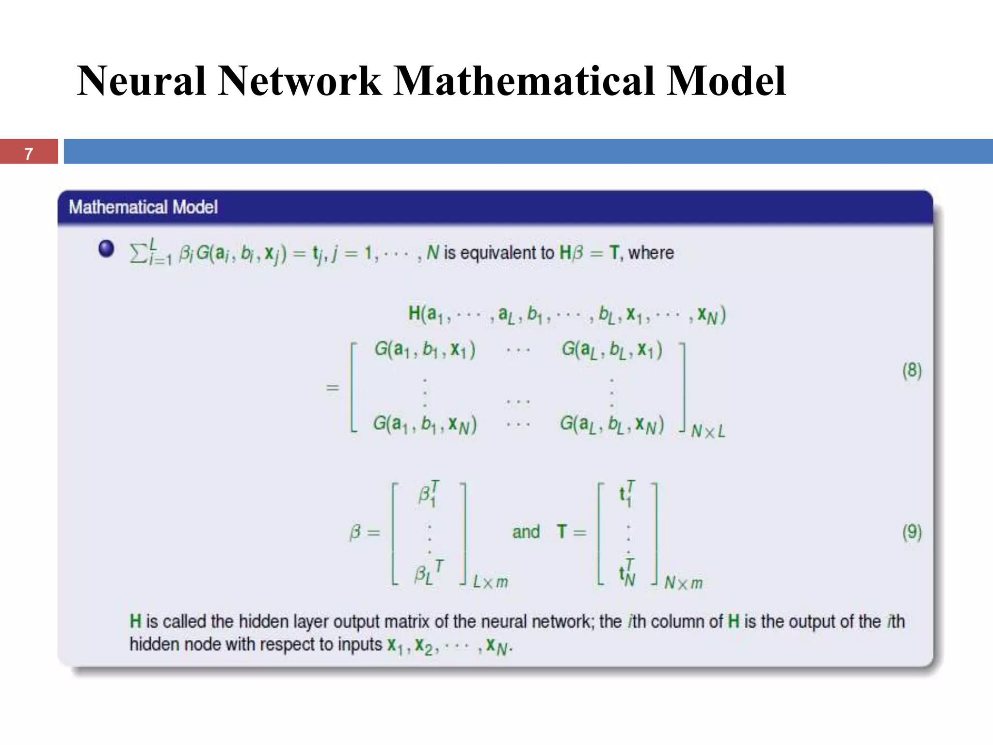 Neural Network Mathematical Model
7
 