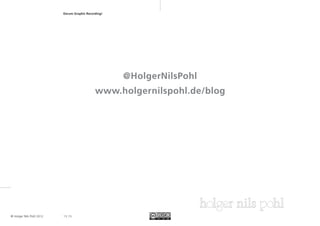 Darum Graphic Recording!	




                                                       @HolgerNilsPohl
                                              www.holgernilspohl.de/blog




© Holger Nils Pohl 2012	   1 5 .15
 