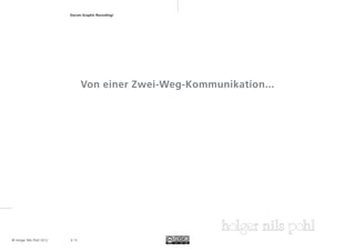 Darum Graphic Recording!	




                                   Von einer Zwei-Weg-Kommunikation...




© Holger Nils Pohl 2012	   9 .15
 